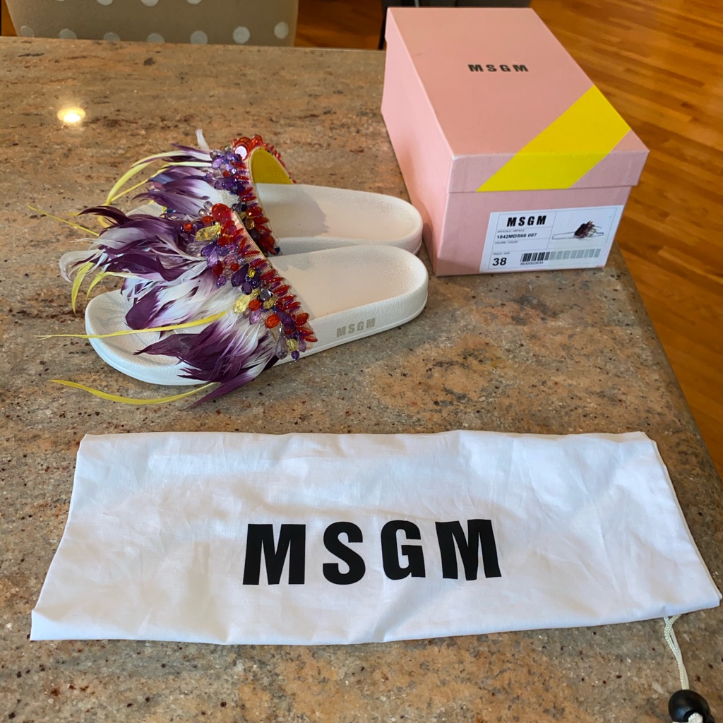 Msgm Feather Slides